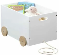 Kesper Spielzeugkiste Mit Rollen Weiß