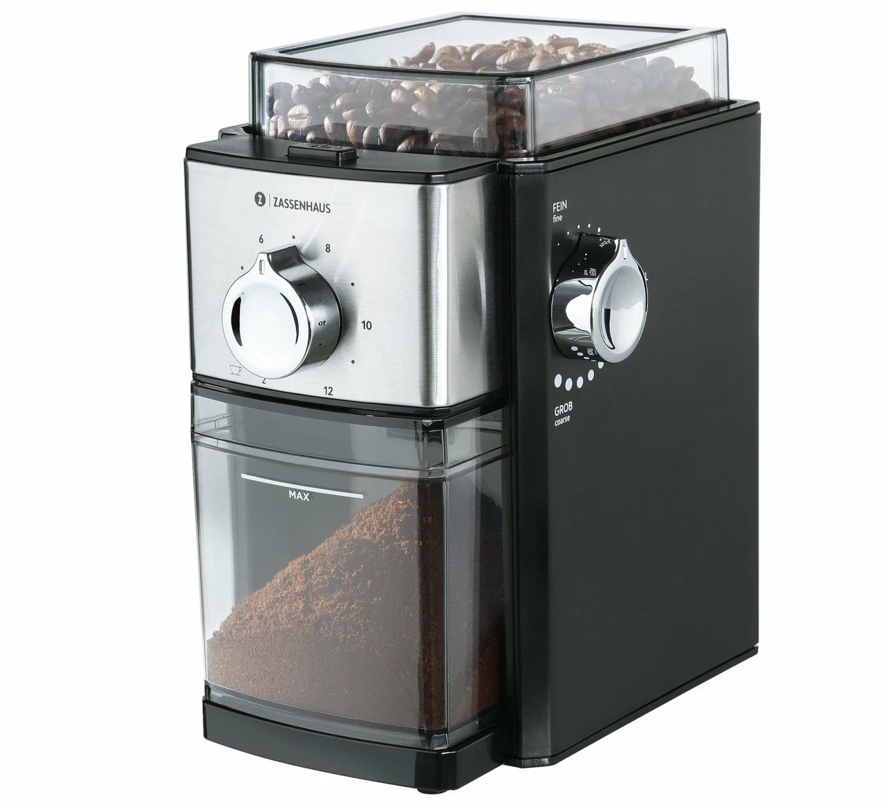 Zassenhaus Elektrische Kaffeemühle KINGSTON STEEL 4 Zassenhaus Elektrische Kaffeemühle KINGSTON STEEL – Bild 2